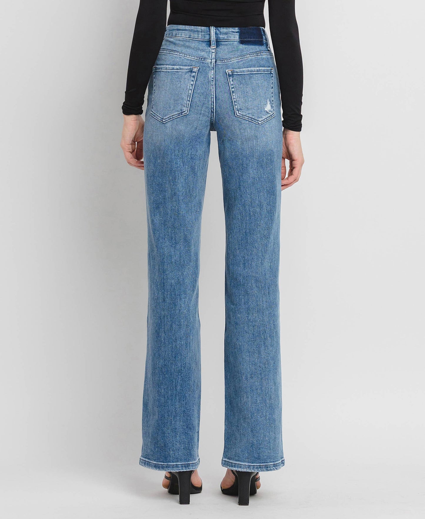 90'S VINTAGE SUPER HIGH RISE FLARE JEANS
