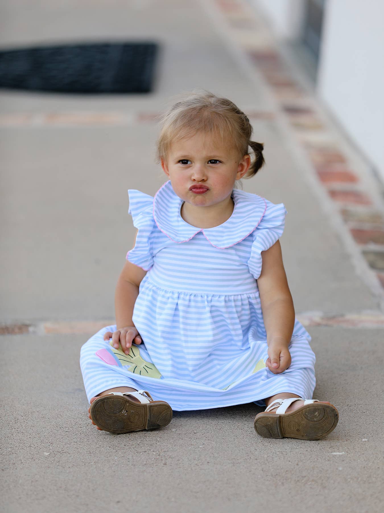 Back To School Girls Plaid Pencil Applique Bow Dress