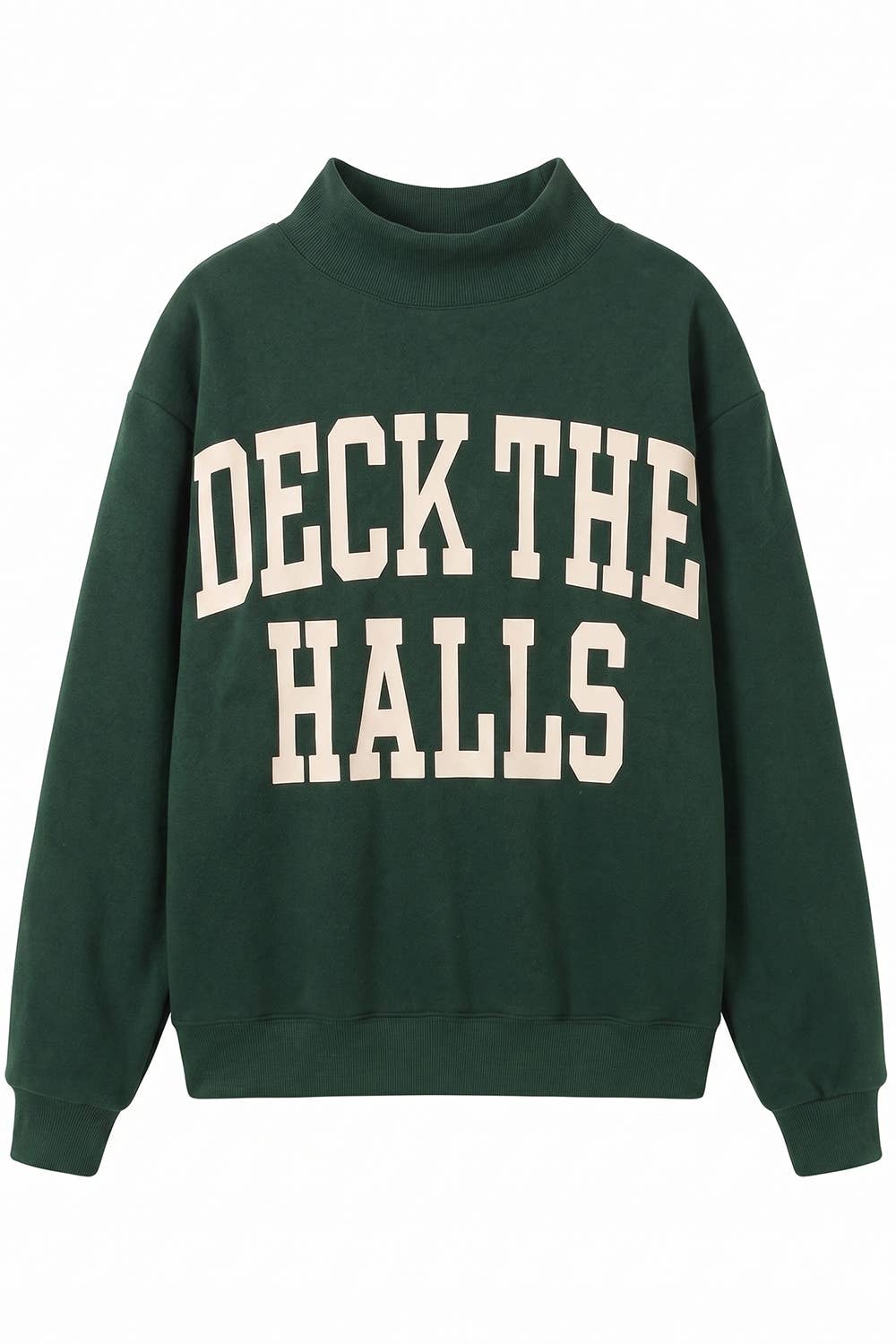 IT2594-DECKTHEHALLS / Reversible Mock-Neck Sweatshirt