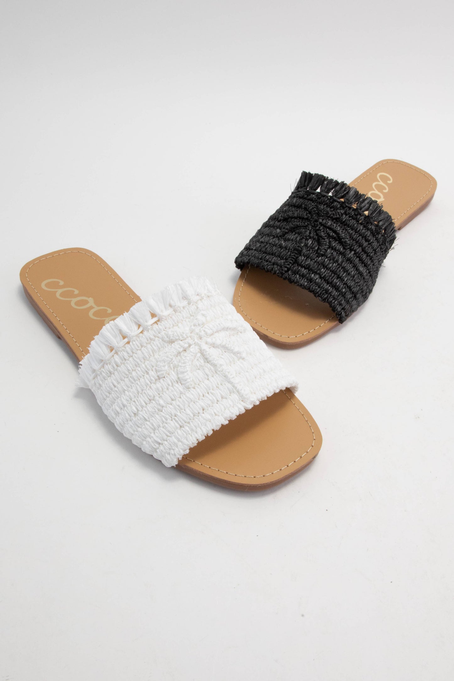 SANDY PALM TREE EMBROIDERY DESIGN RAFFIA SANDAL