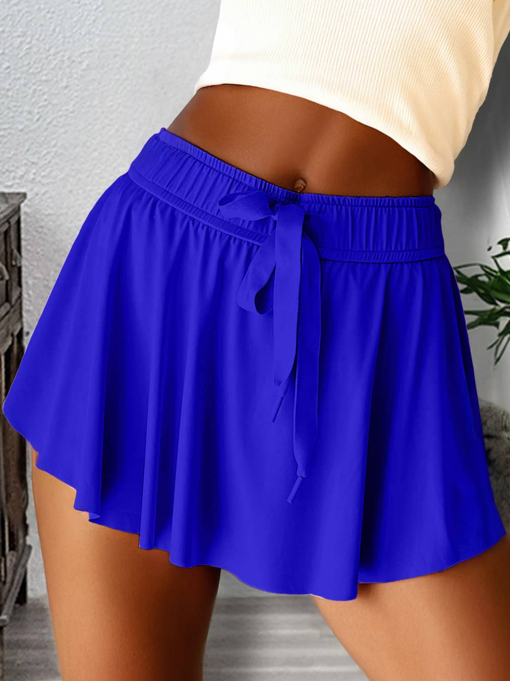 Drawstring High Waist Lined Tennis Skorts | 7 Colors