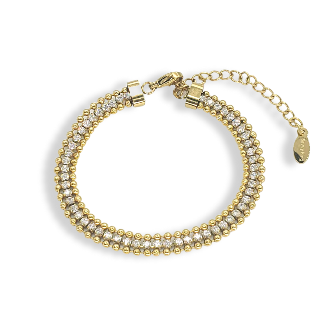 Mini Beaded Cz Tennis Bracelet