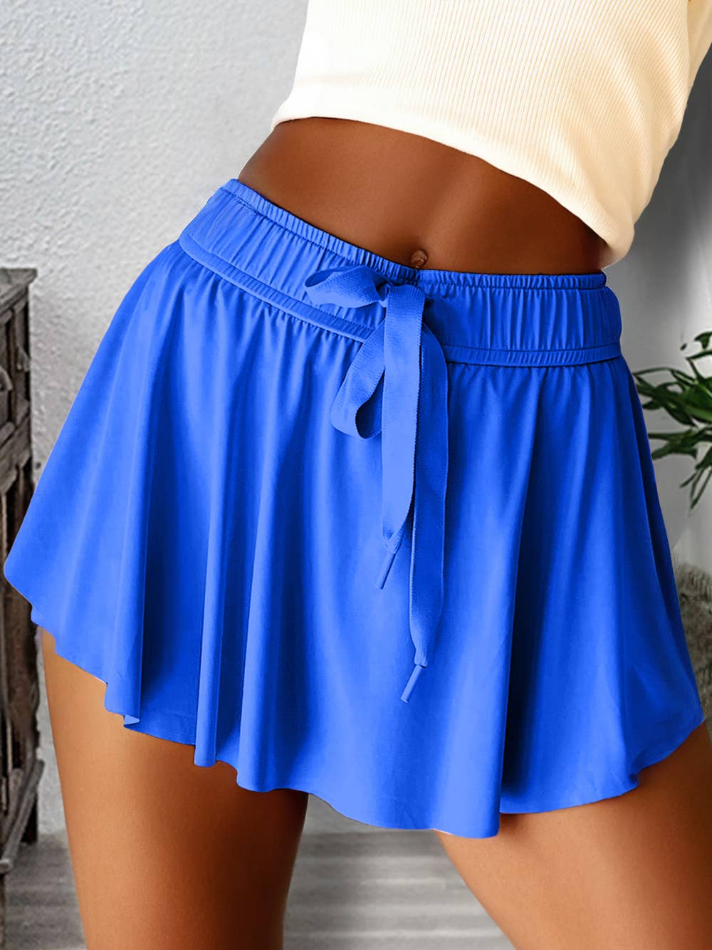 Drawstring High Waist Lined Tennis Skorts | 7 Colors