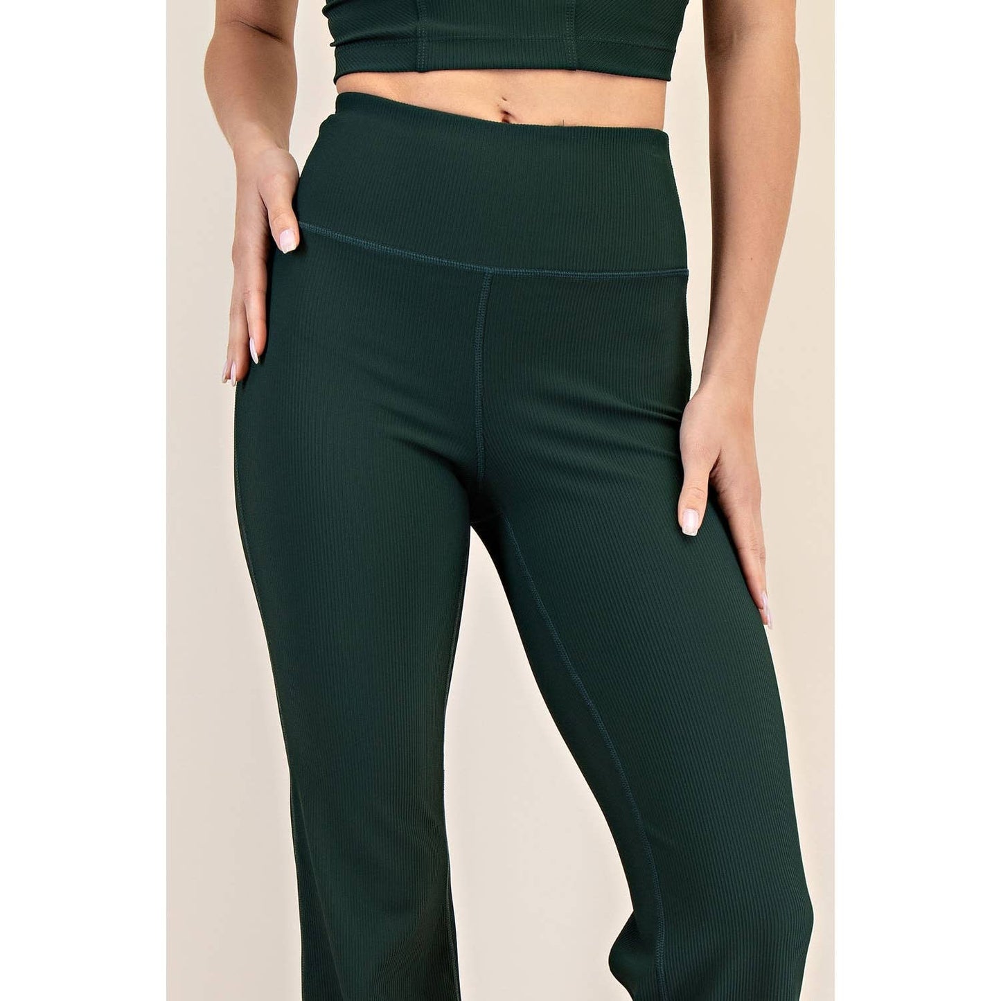 NYLON RIB FLARE LEGGINGS