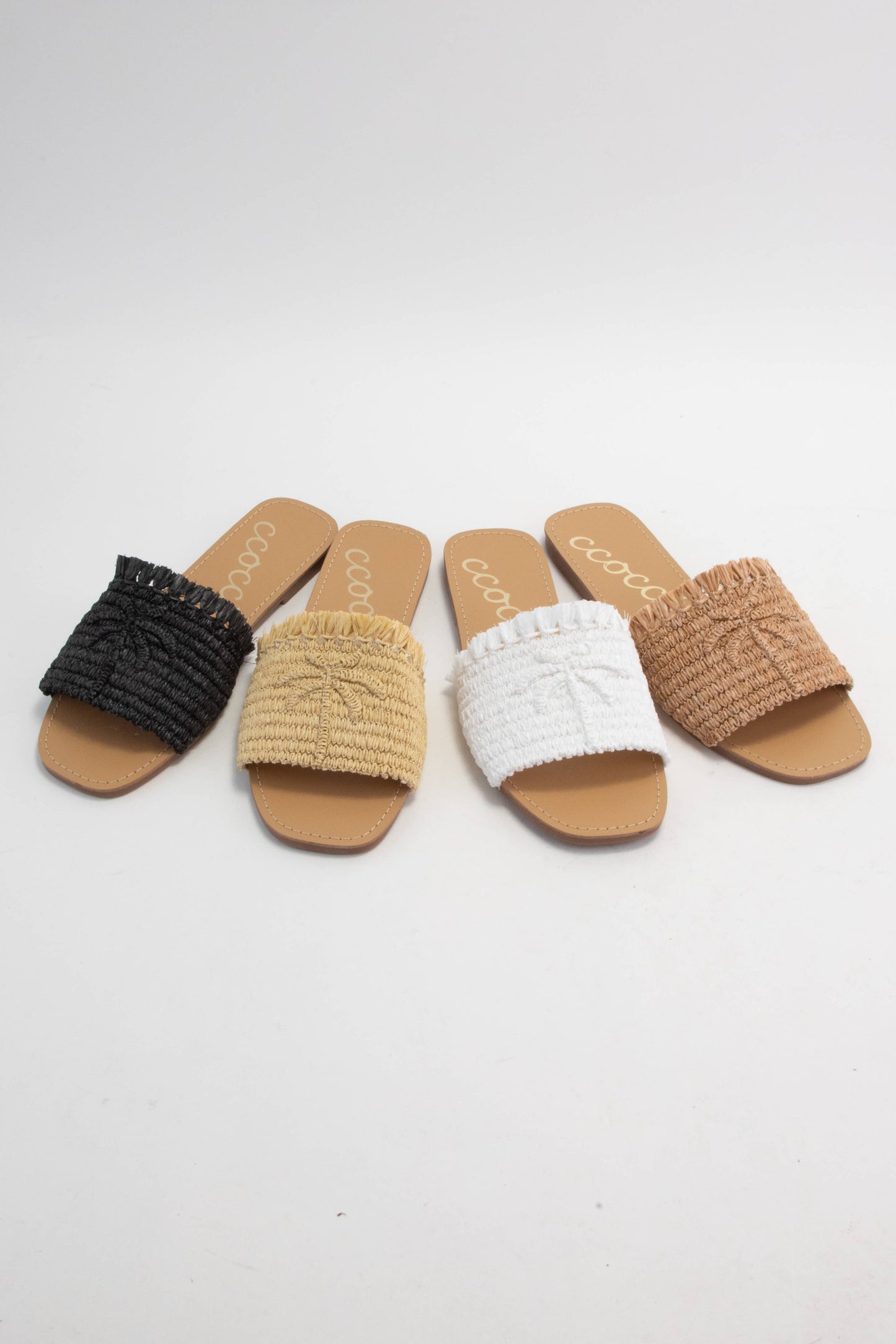 SANDY PALM TREE EMBROIDERY DESIGN RAFFIA SANDAL