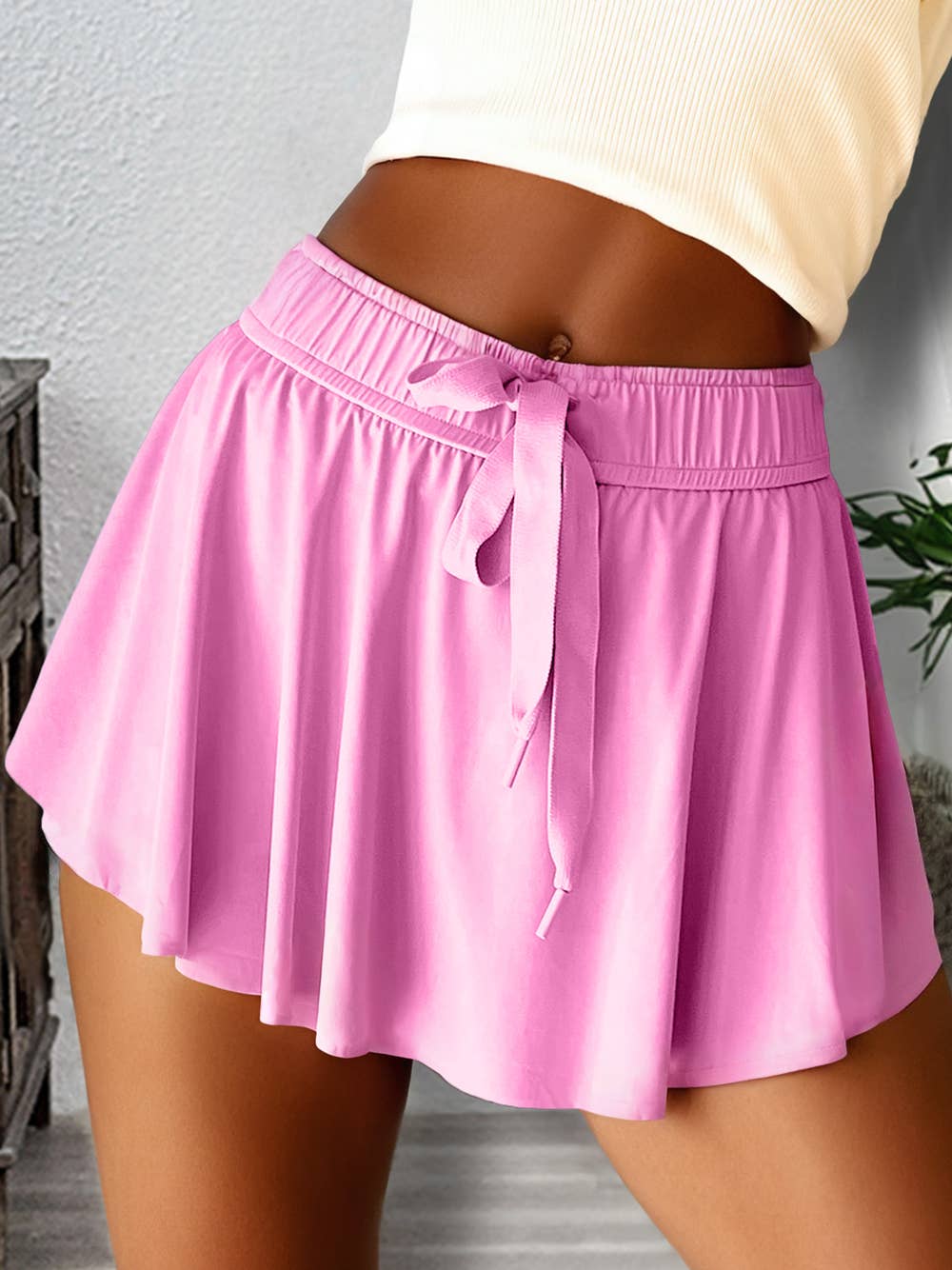 Drawstring High Waist Lined Tennis Skorts | 7 Colors