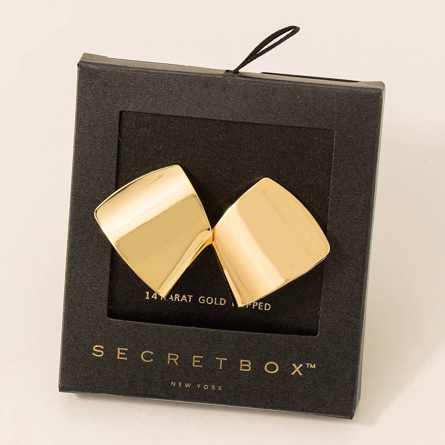 Gold Dipped Wide Folded Drop Earrings