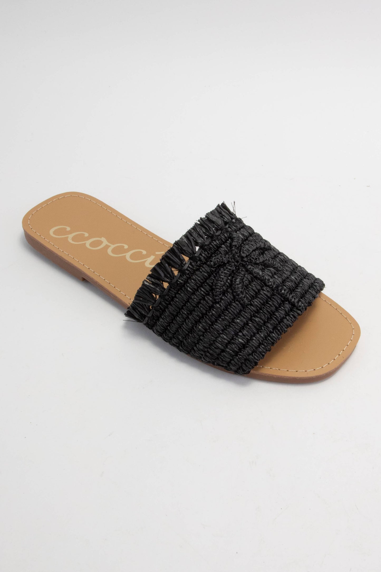 SANDY PALM TREE EMBROIDERY DESIGN RAFFIA SANDAL