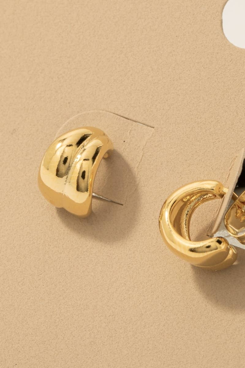 Gold Dipped Wide Layered Hoop Earrings