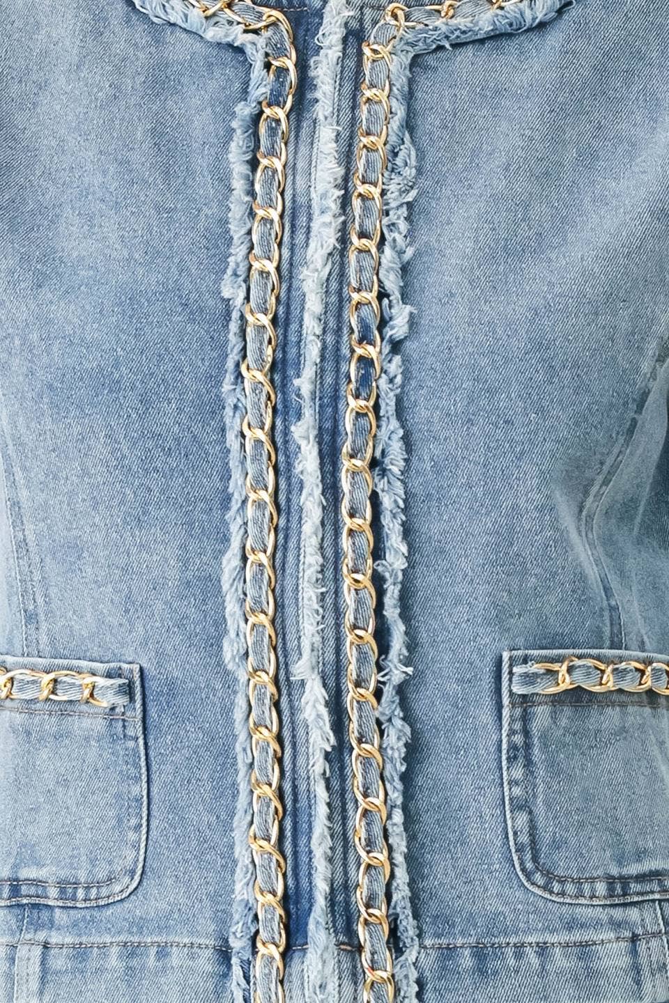 A washed denim crop jacket - FJ1535
