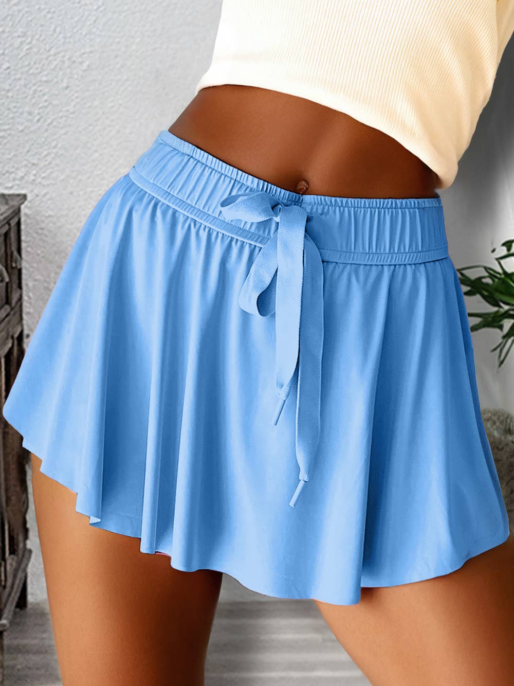 Drawstring High Waist Lined Tennis Skorts | 7 Colors