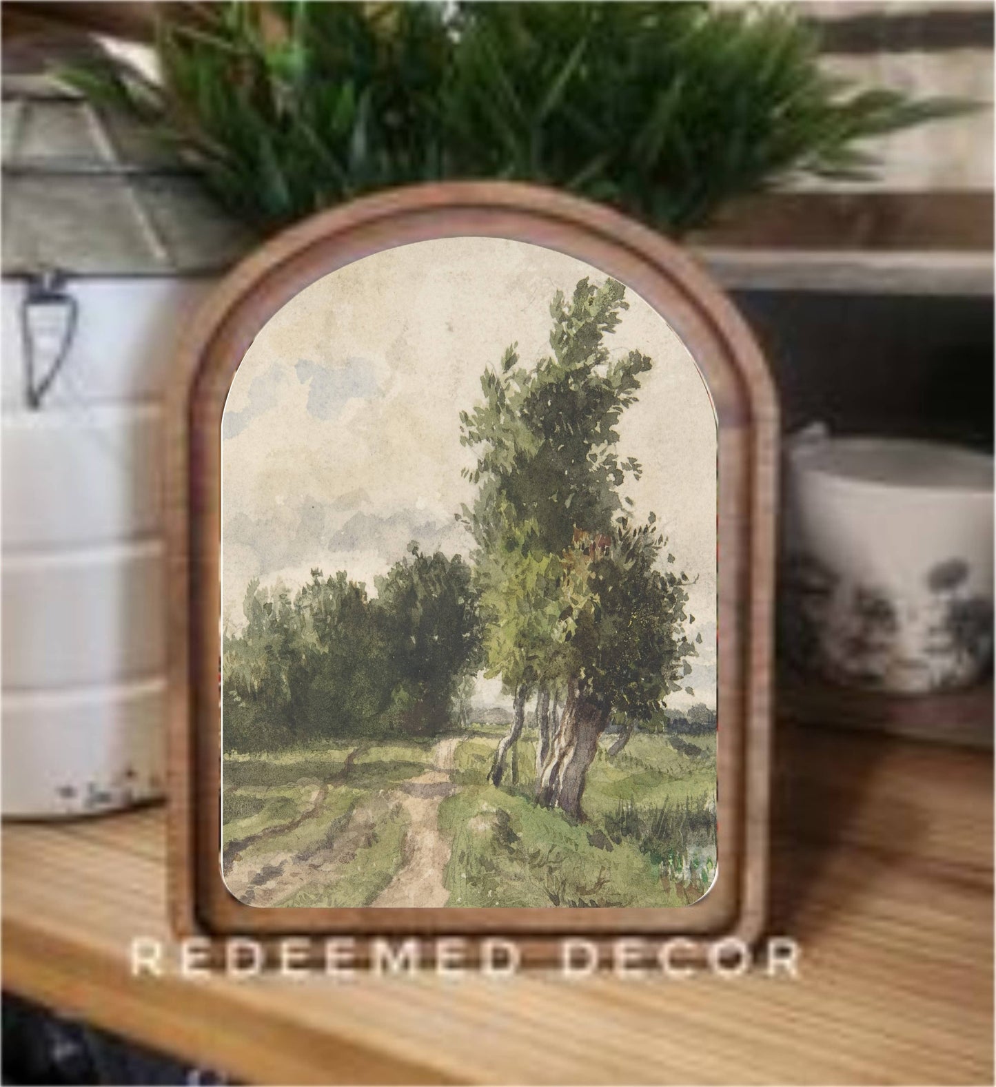 Arch Top Dirt Road Landscape Framed Art