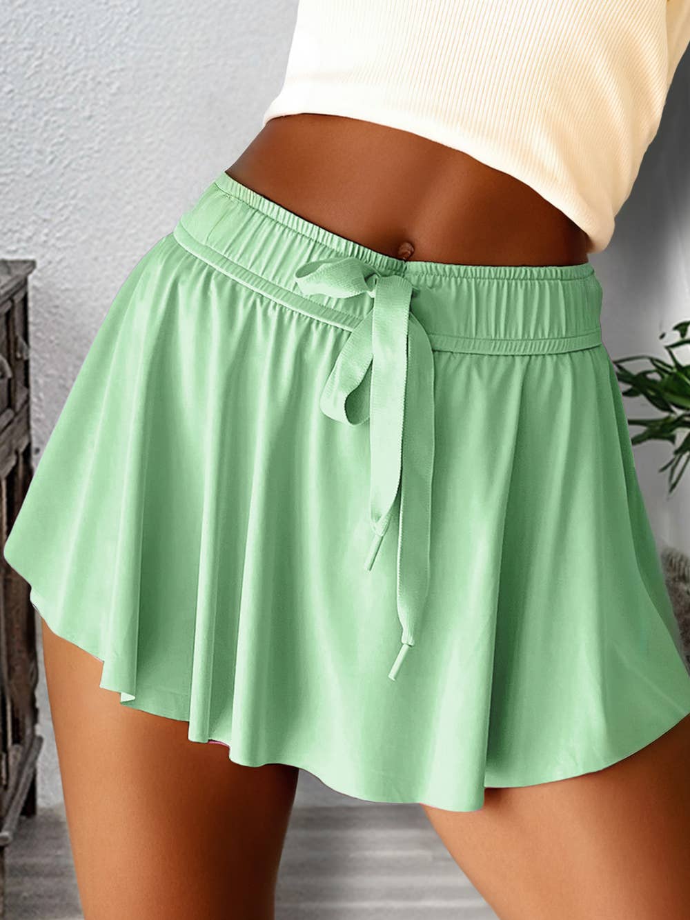 Drawstring High Waist Lined Tennis Skorts | 7 Colors