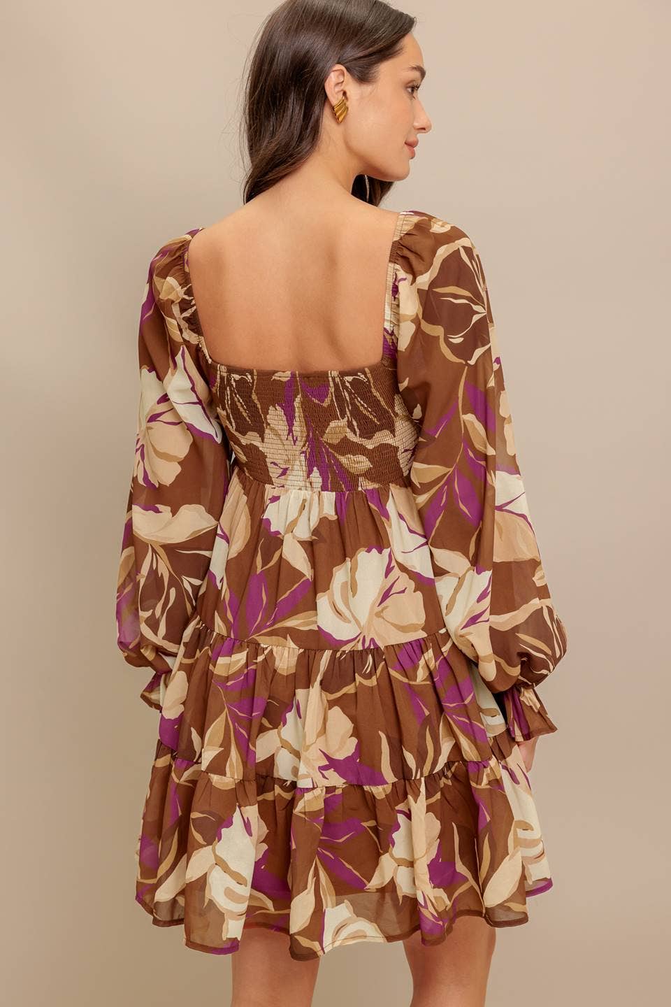 A printed woven mini dress - ID22722