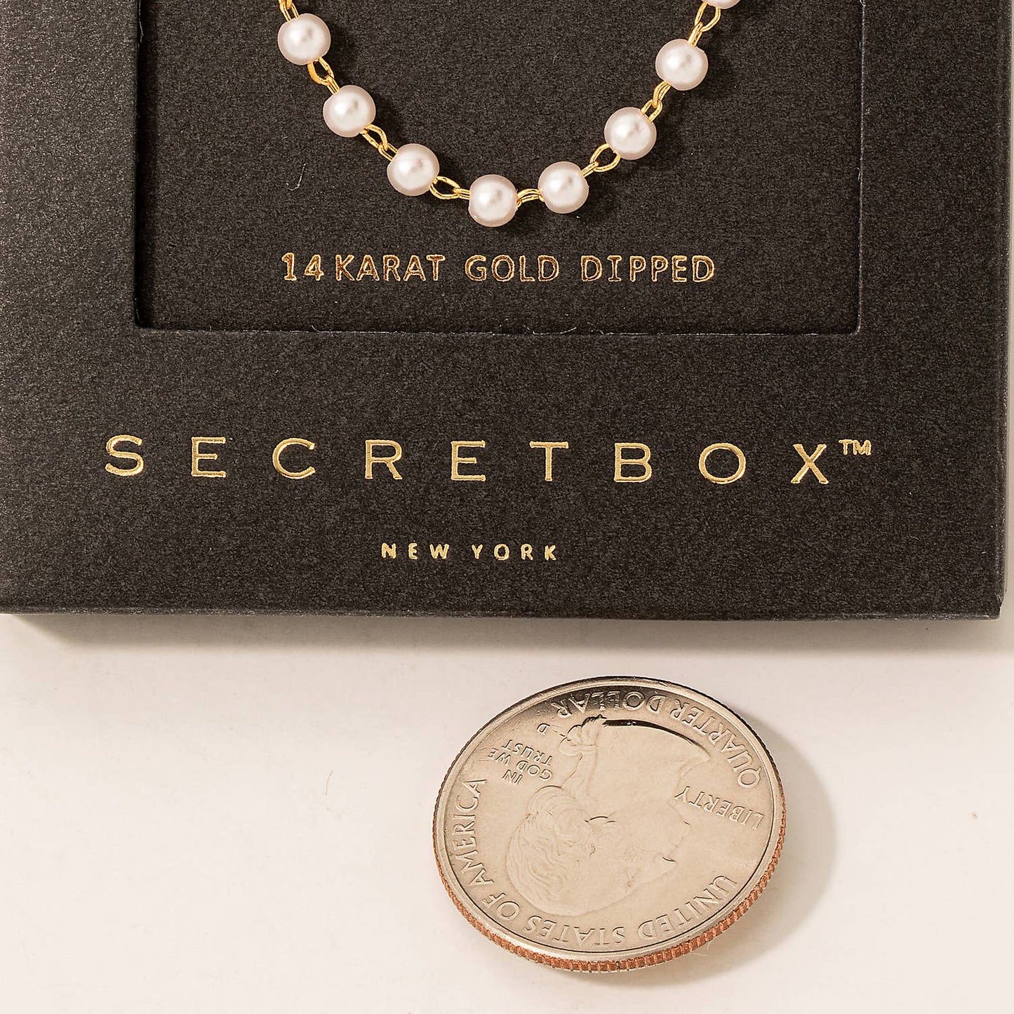 Secret Box Pearl Beads Chain Necklace