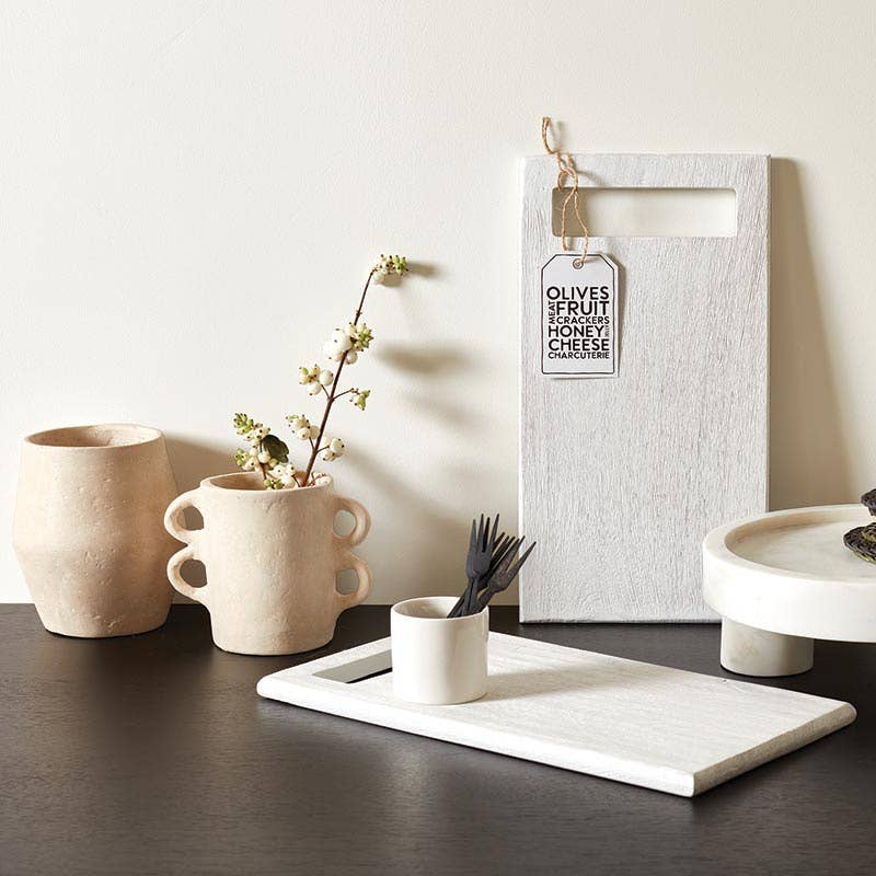 Short Paper Mache Vase - Natural