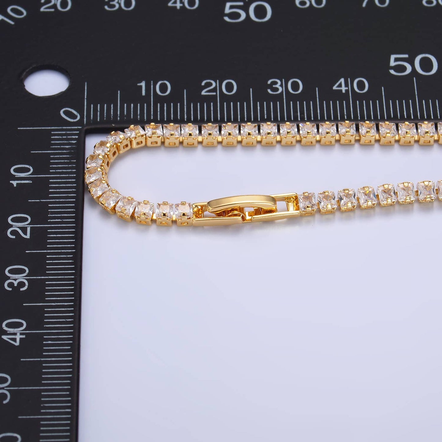 24K Gold Filled Clear CZ 7inch Bracelet | WA-2978