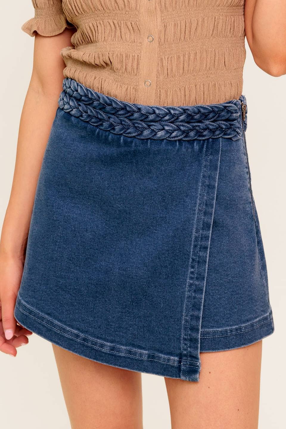 A washed denim skort - IP8909
