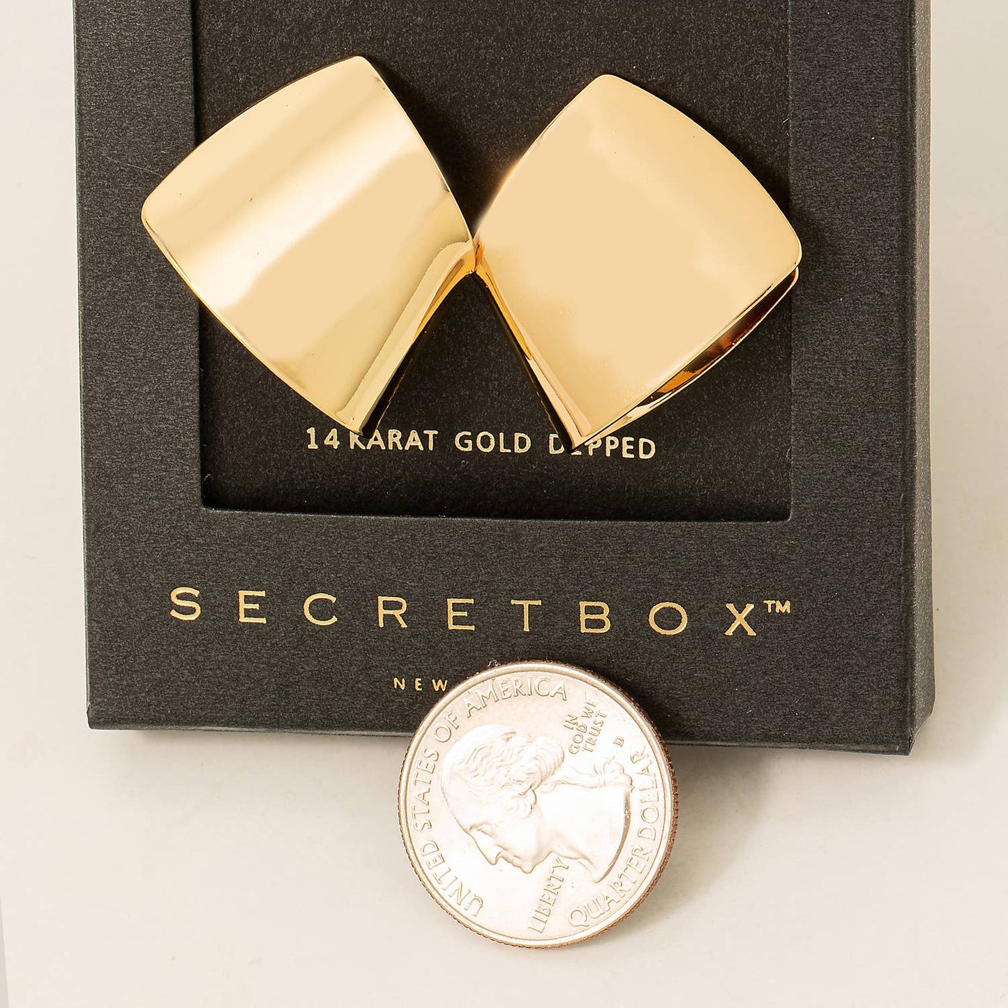 Gold Dipped Wide Folded Drop Earrings