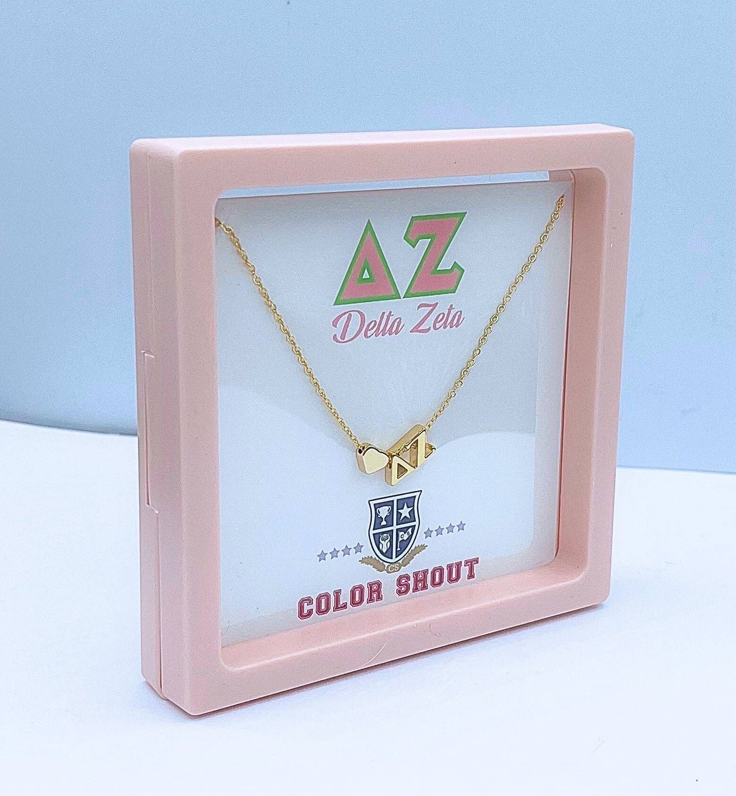 N202 DZ-Delta Zeta Heart Necklace