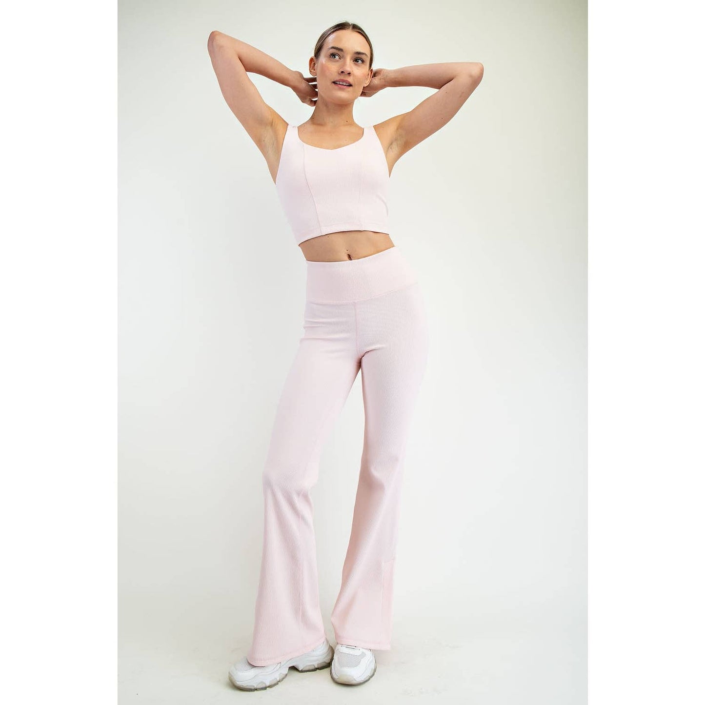 NYLON RIB FLARE LEGGINGS