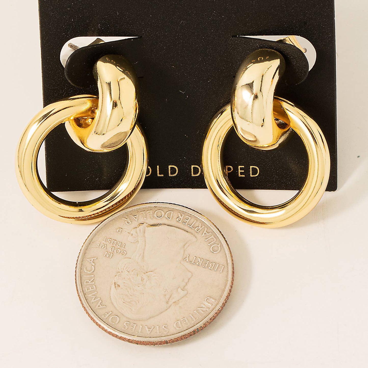 Gold Dipped Door Knocker Dangle Earrings