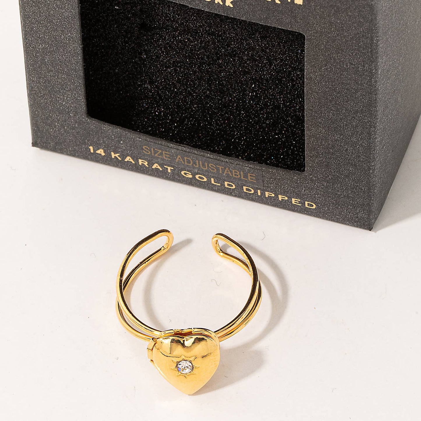 Secret Box Gold Dipped Heart Ring