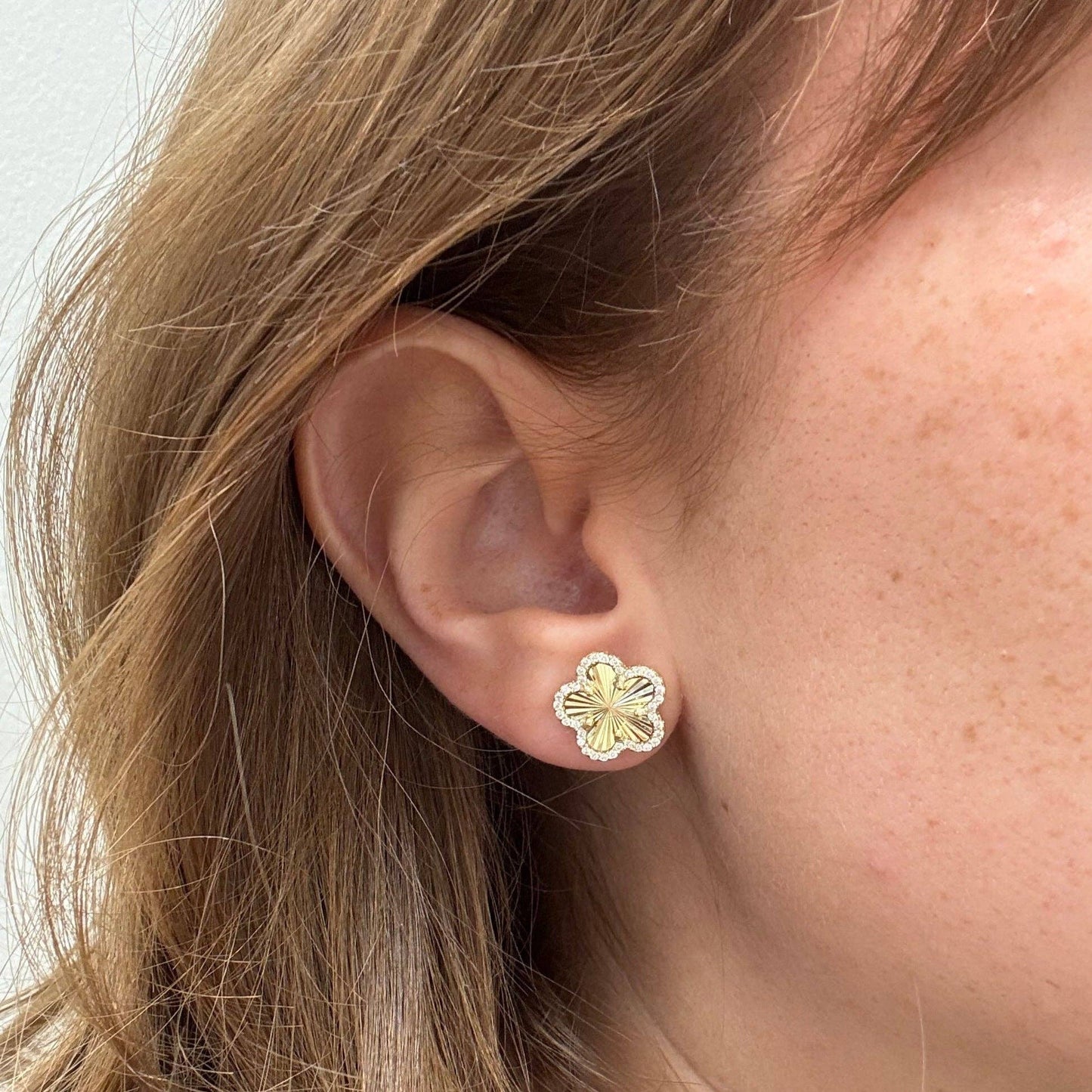 Adeline Pave Clover Stud