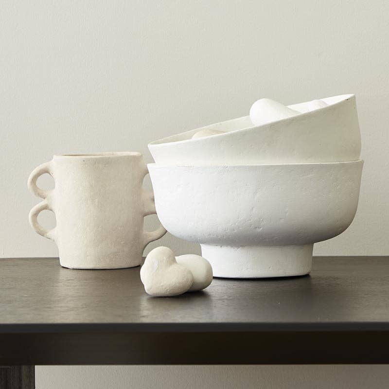 Short Paper Mache Vase - Natural