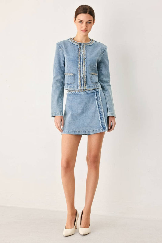 A washed denim skort - FP2337