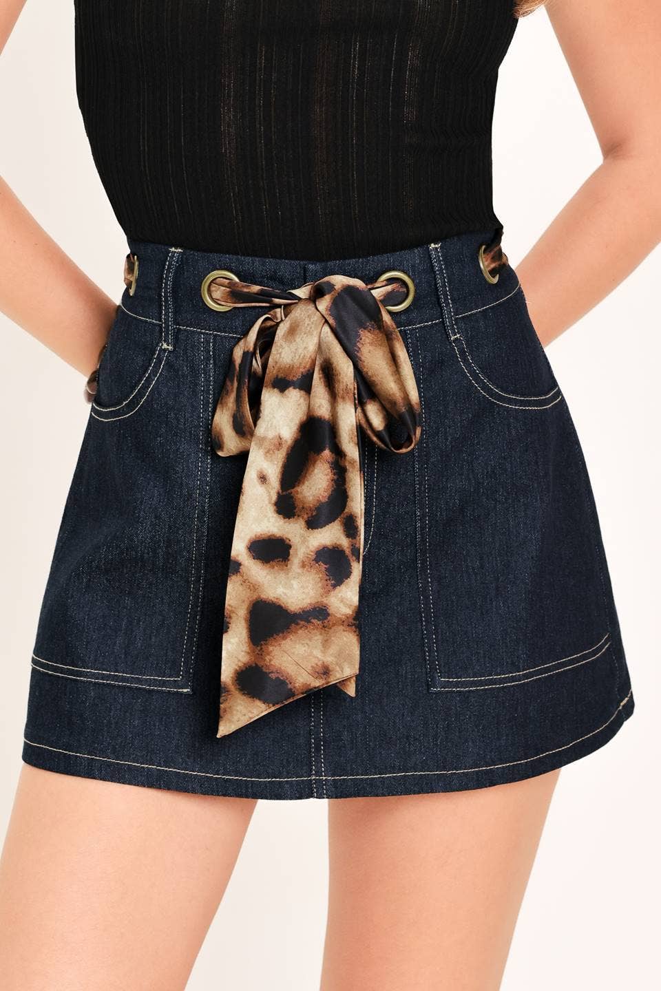 A denim skort - IP9099-A