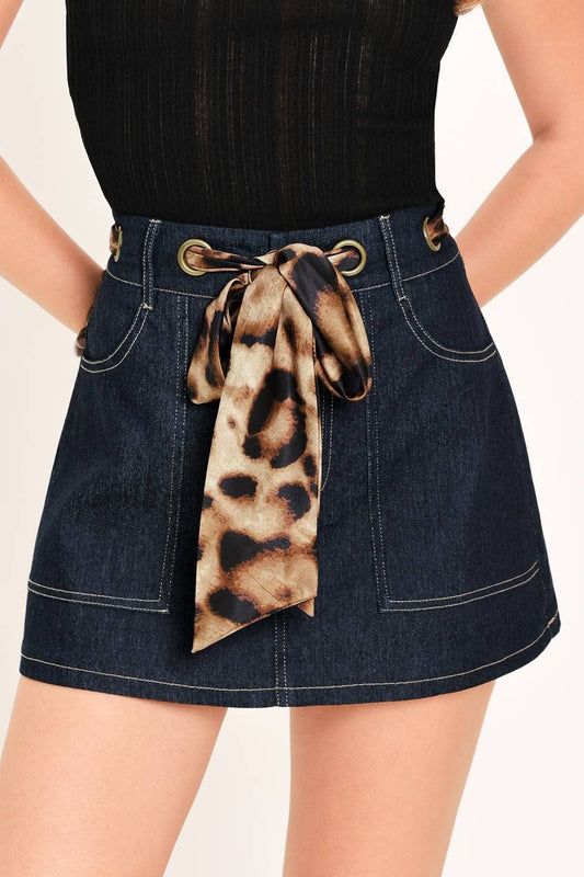 A denim skort - IP9099-A