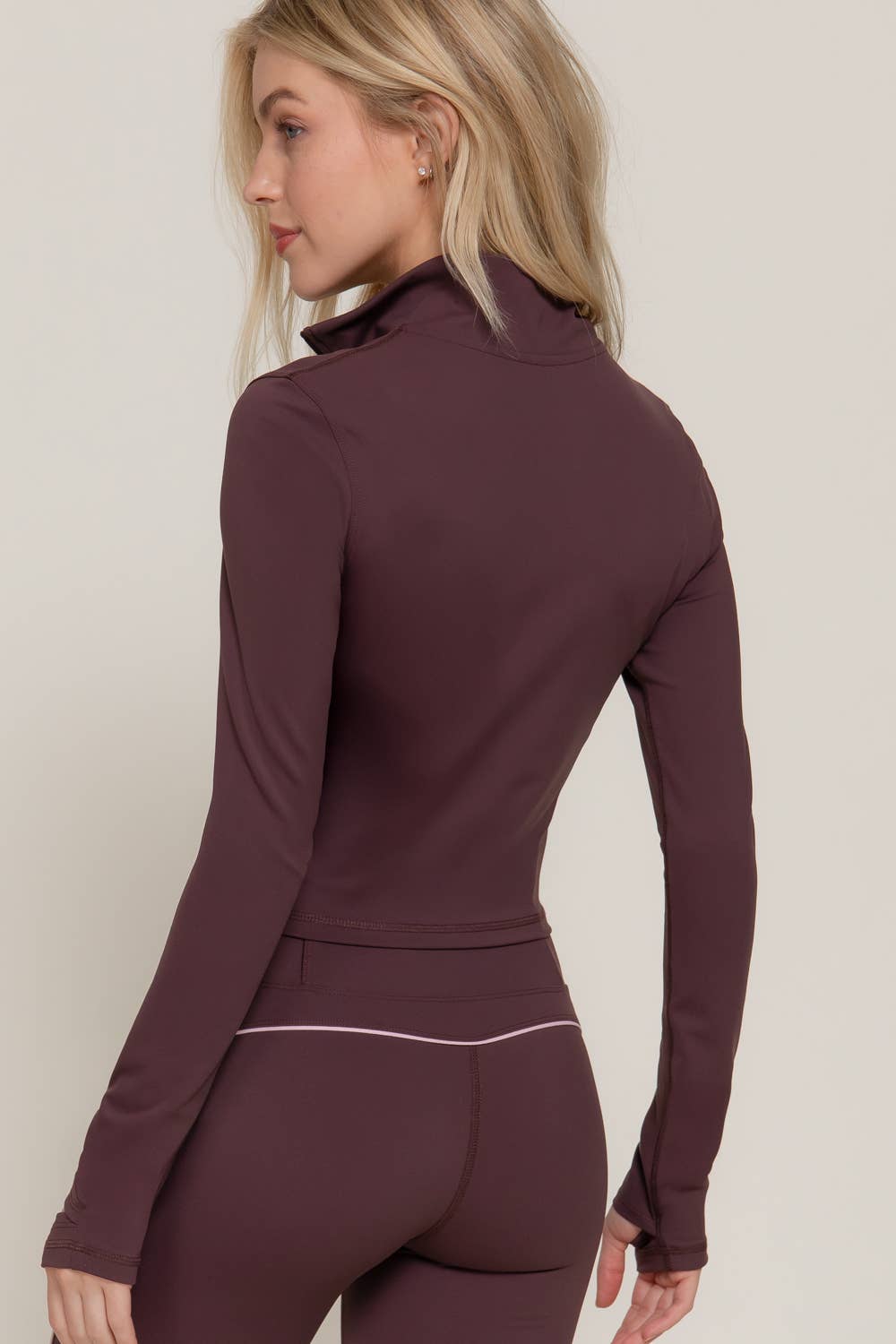 Long Sleeve Piping Detail Active Wear Jacket