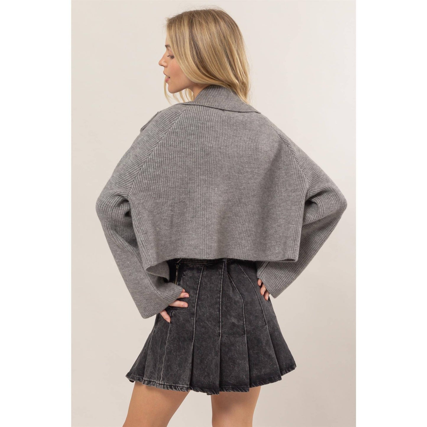 Double Breast Sweater Trench Jacket