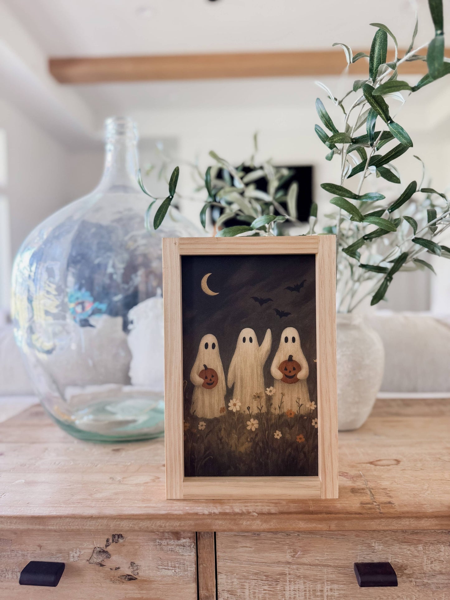 Ghost Flower Field | Halloween Wall Art