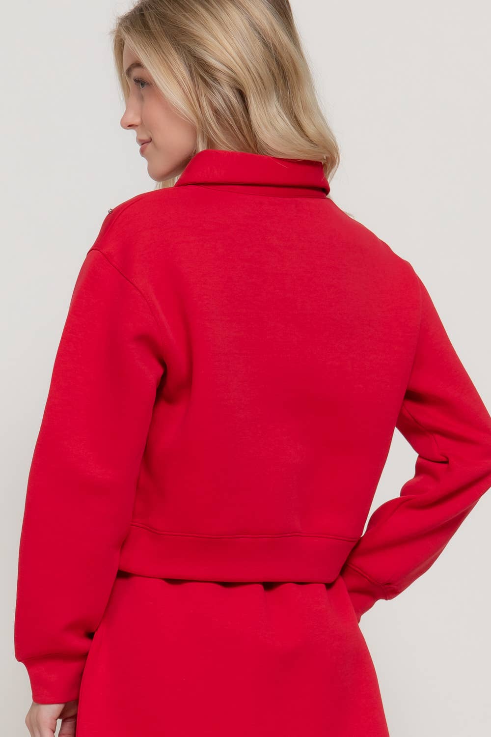 Long Sleeve with Embellished Scuba Polo Top