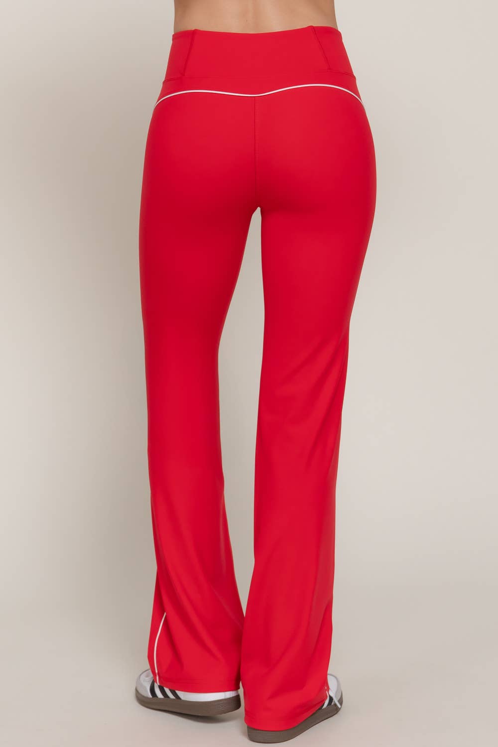 Waist Band Contrast Piping Detail Workout Pants