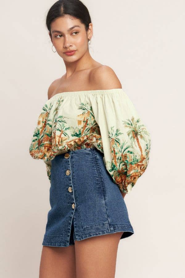 A washed denim skort - IP9158