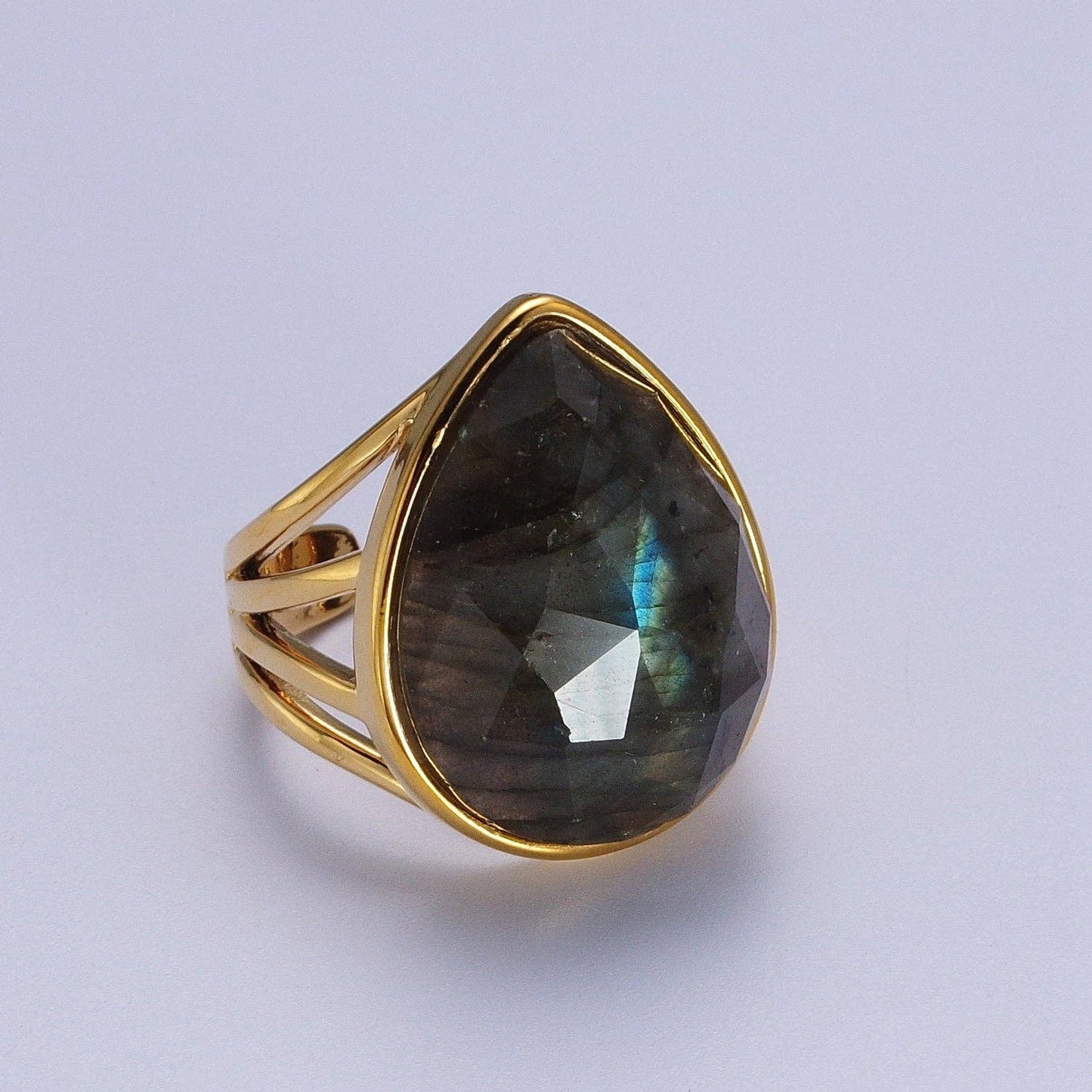 Colorful Teardrop Gemstone Ring Y446 ~Y451, Y459, Y480, Y481