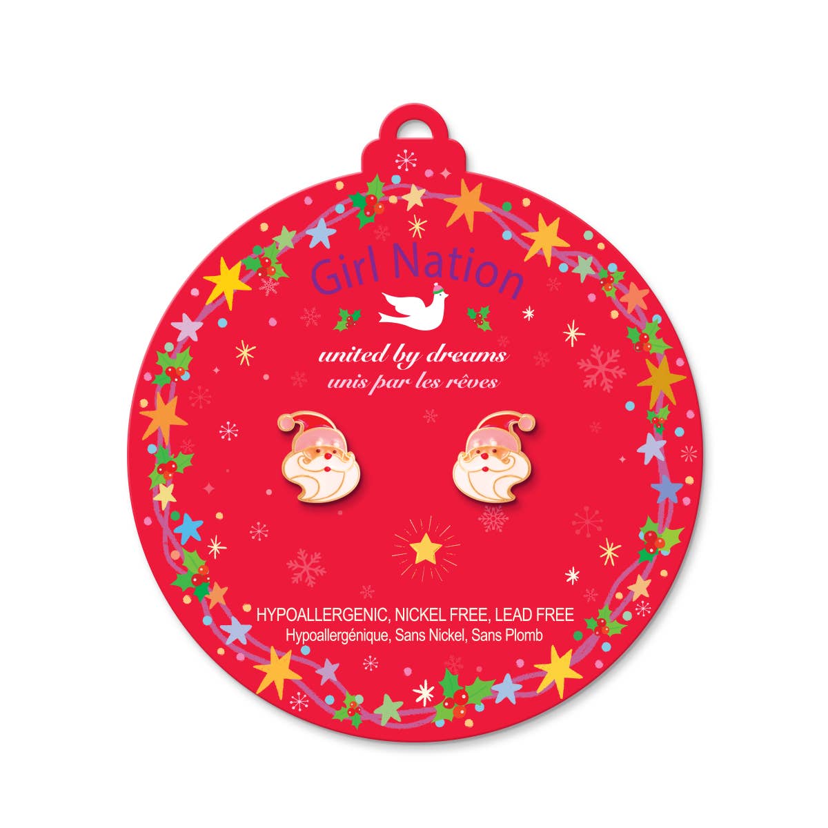 Holly Jolly Holiday Santa Earrings | Studs | Christmas 2025