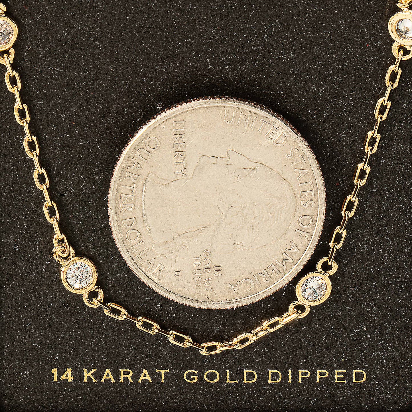 Secret Box Chain Link Stud Station Necklace