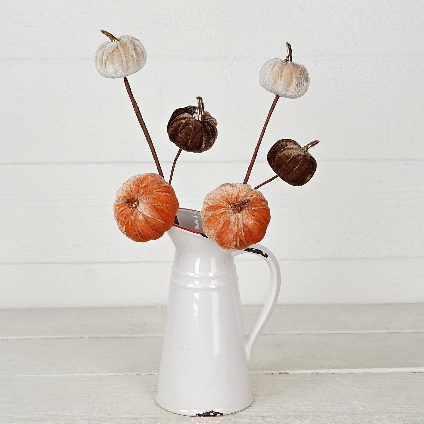 31350-15-inch Pick with mixed Velvet gold stem pumpkins