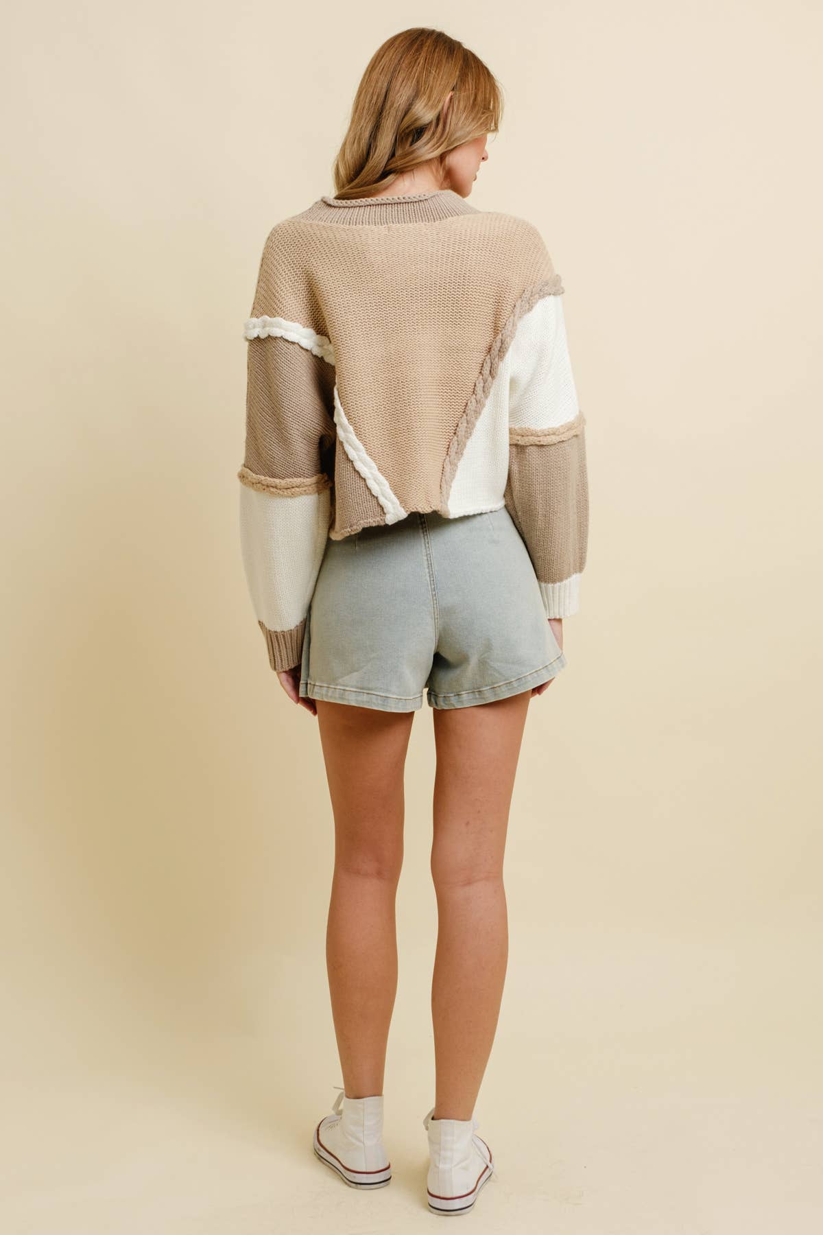 CSW15269J - 2 TONE CONTRAST SWEATER