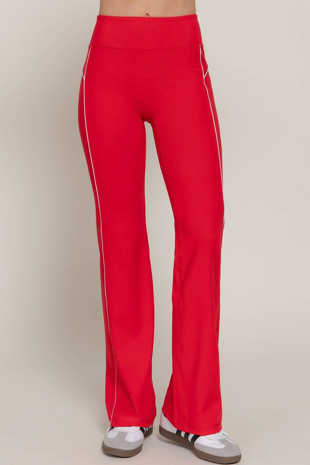 Waist Band Contrast Piping Detail Workout Pants