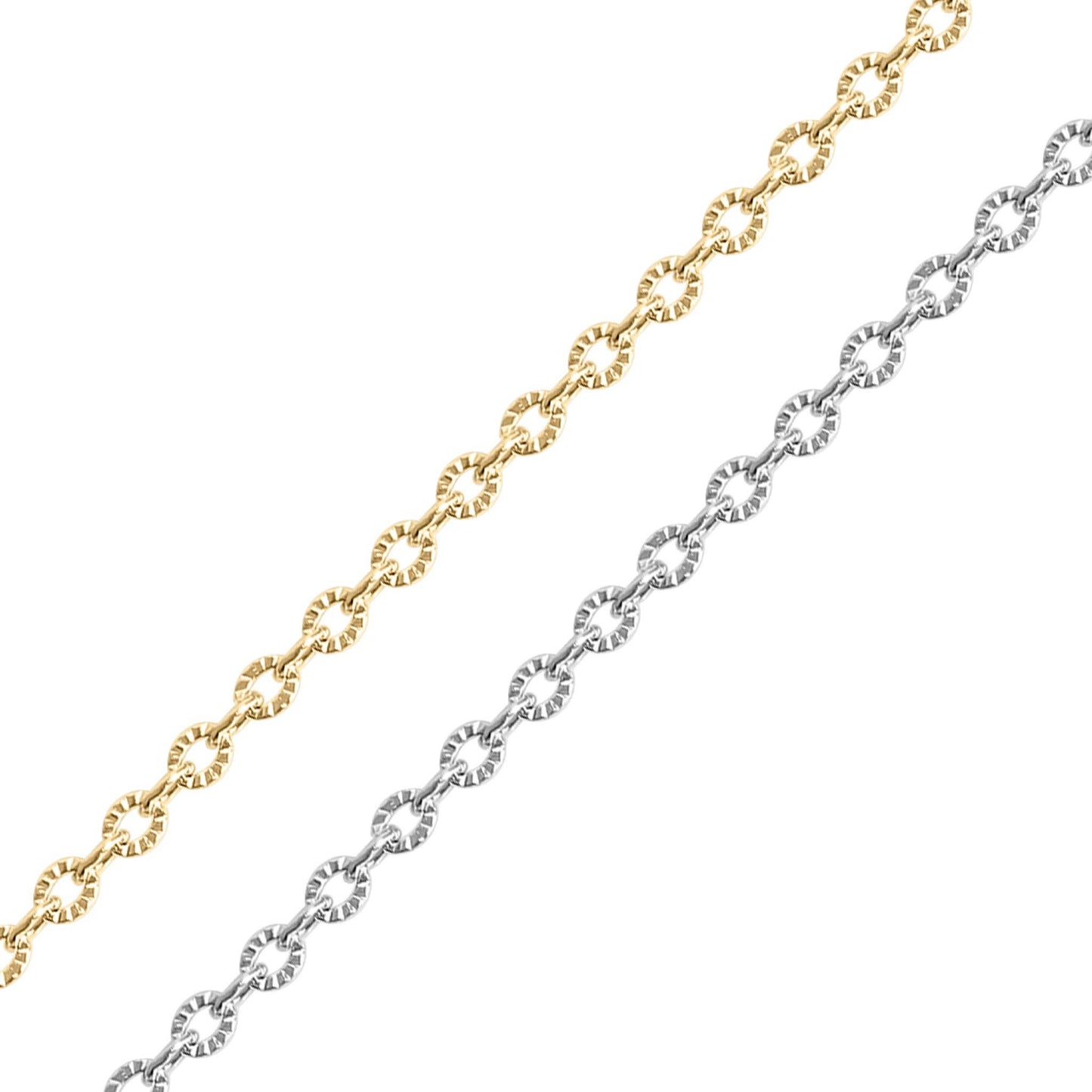 18K Gold PVD Stainless Steel Crimped Oval Chain - By The Foot / SPL1030