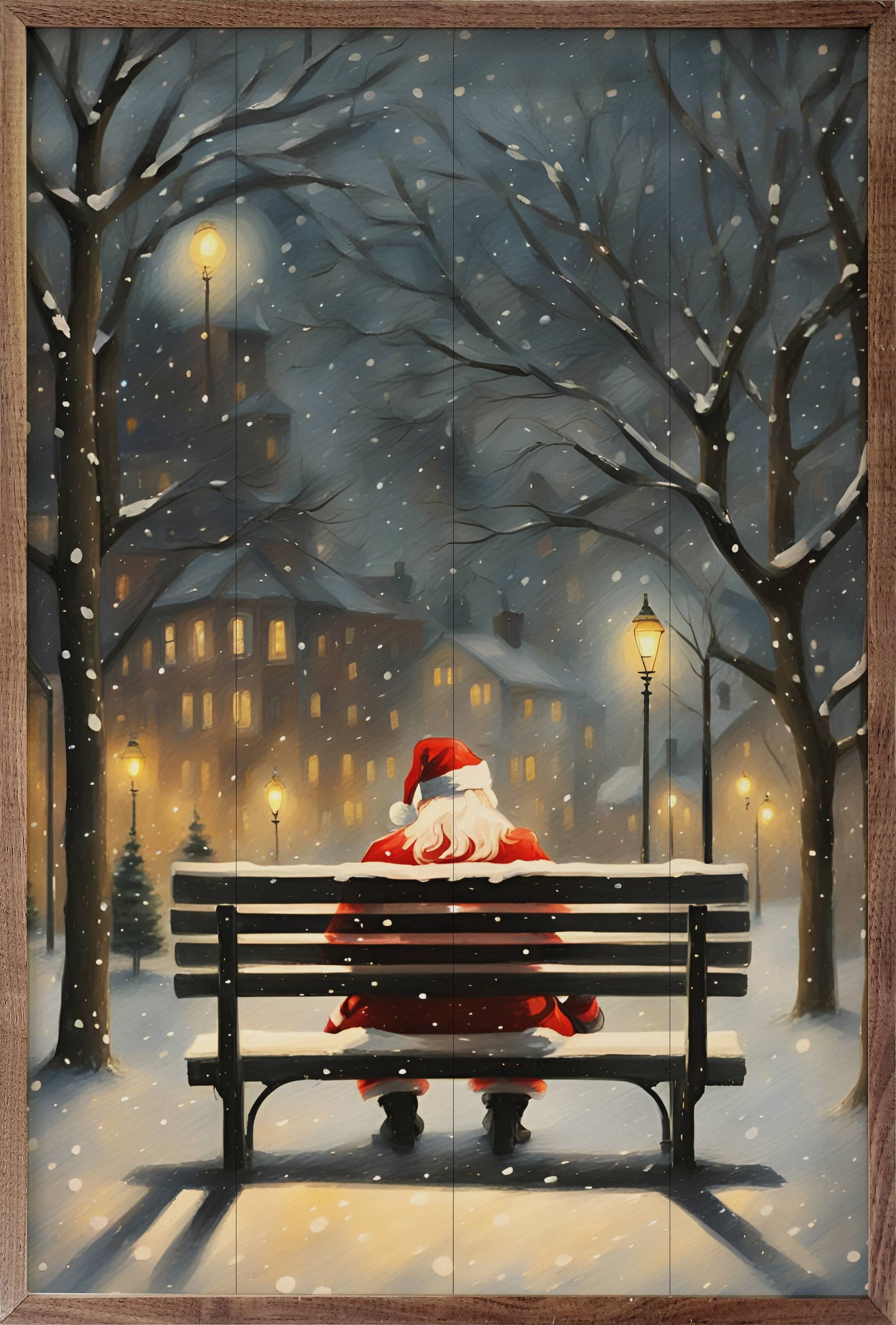 Santa On A City Bench