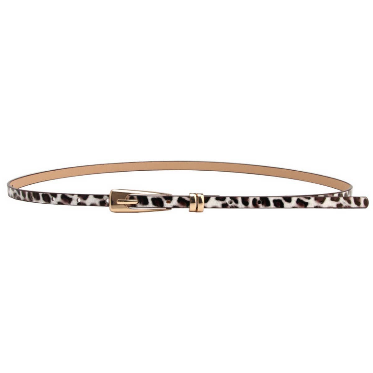 CLASSIC SIMPLE ALLOY BUCKLE LEOPARD THIN BELTS_CWABE0399
