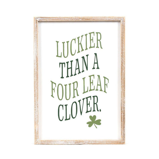 20171 - 10x14x1.5 wood frame sign (CLOVER)  St Patrick