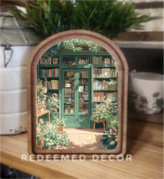 Arch Top Book Store Framed Art