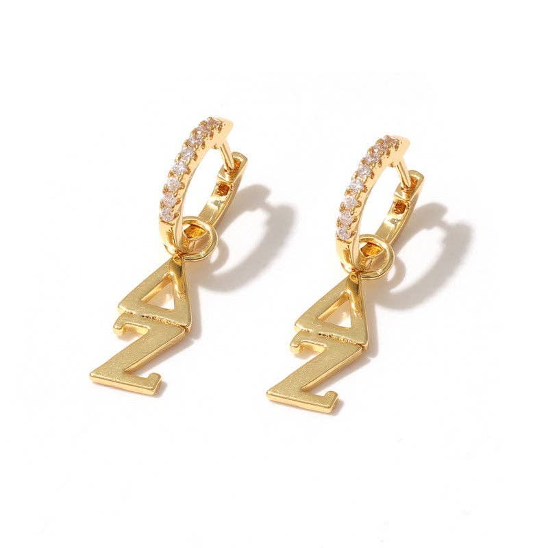 E208 - DZ - Delta Zeta Greek Letter Earrings